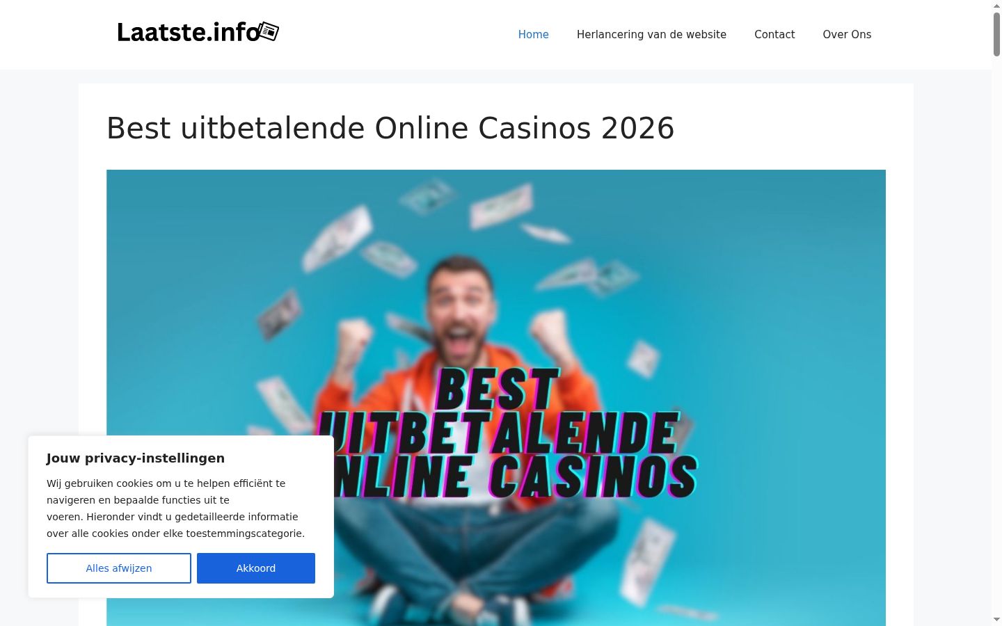Screenshot des Einwilligungsbanners vor jeglicher Interaktion