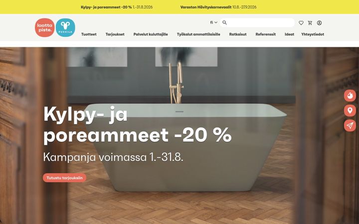 Screenshot of laattapiste.fi