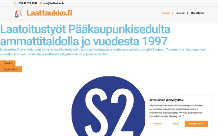 Screenshot of laattaukko.fi