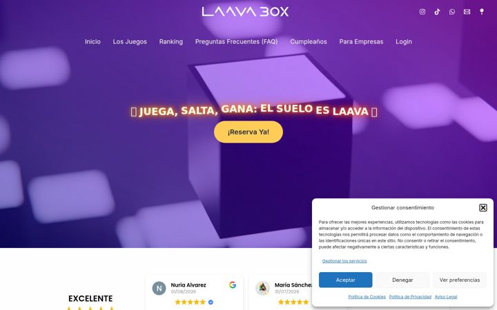 Screenshot of laavabox.com