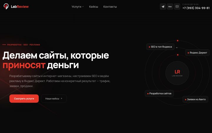 Screenshot of lab-review.ru
