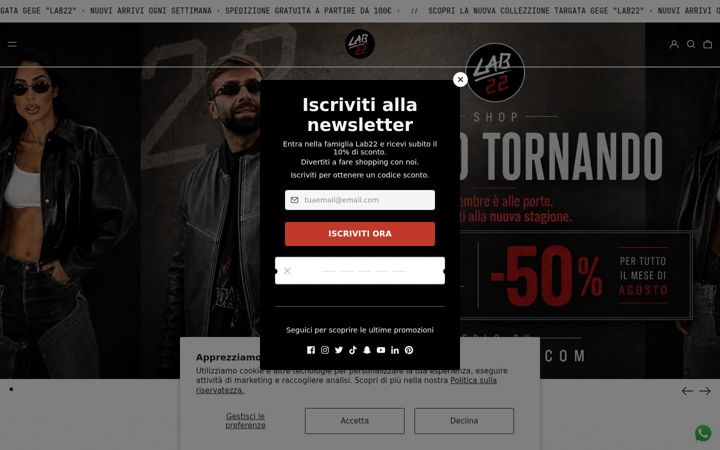 Screenshot of lab22shop.com