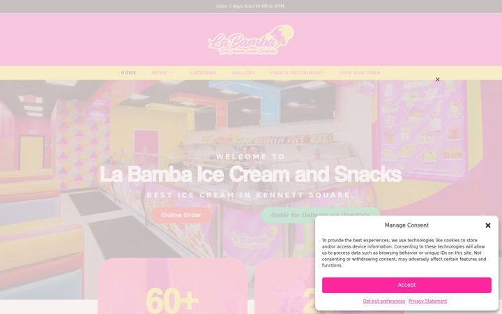 Screenshot of labambaicecream.com