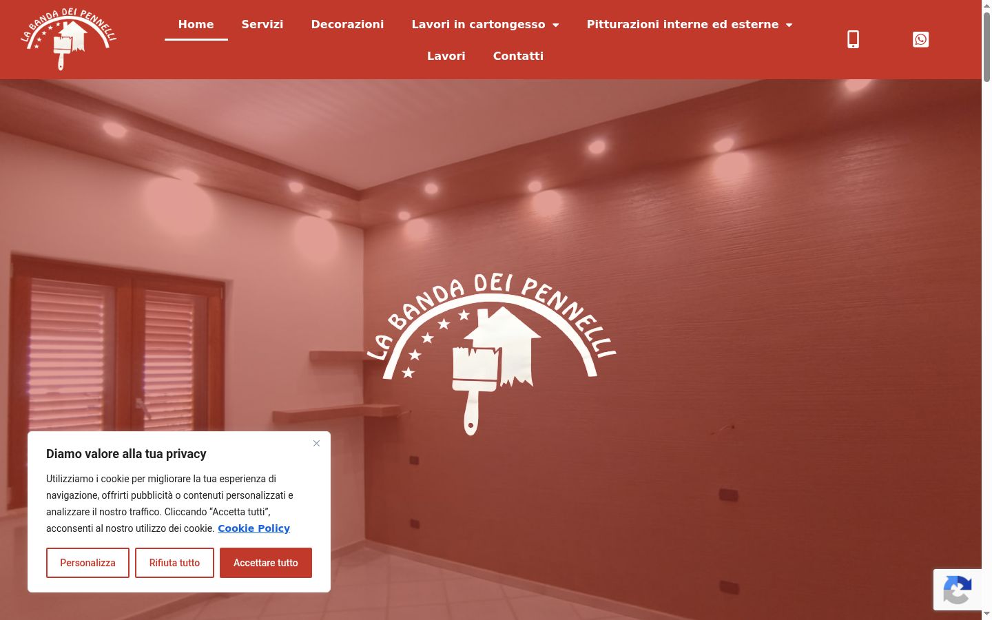 Screenshot del banner di consenso mostrato prima di qualsiasi interazione