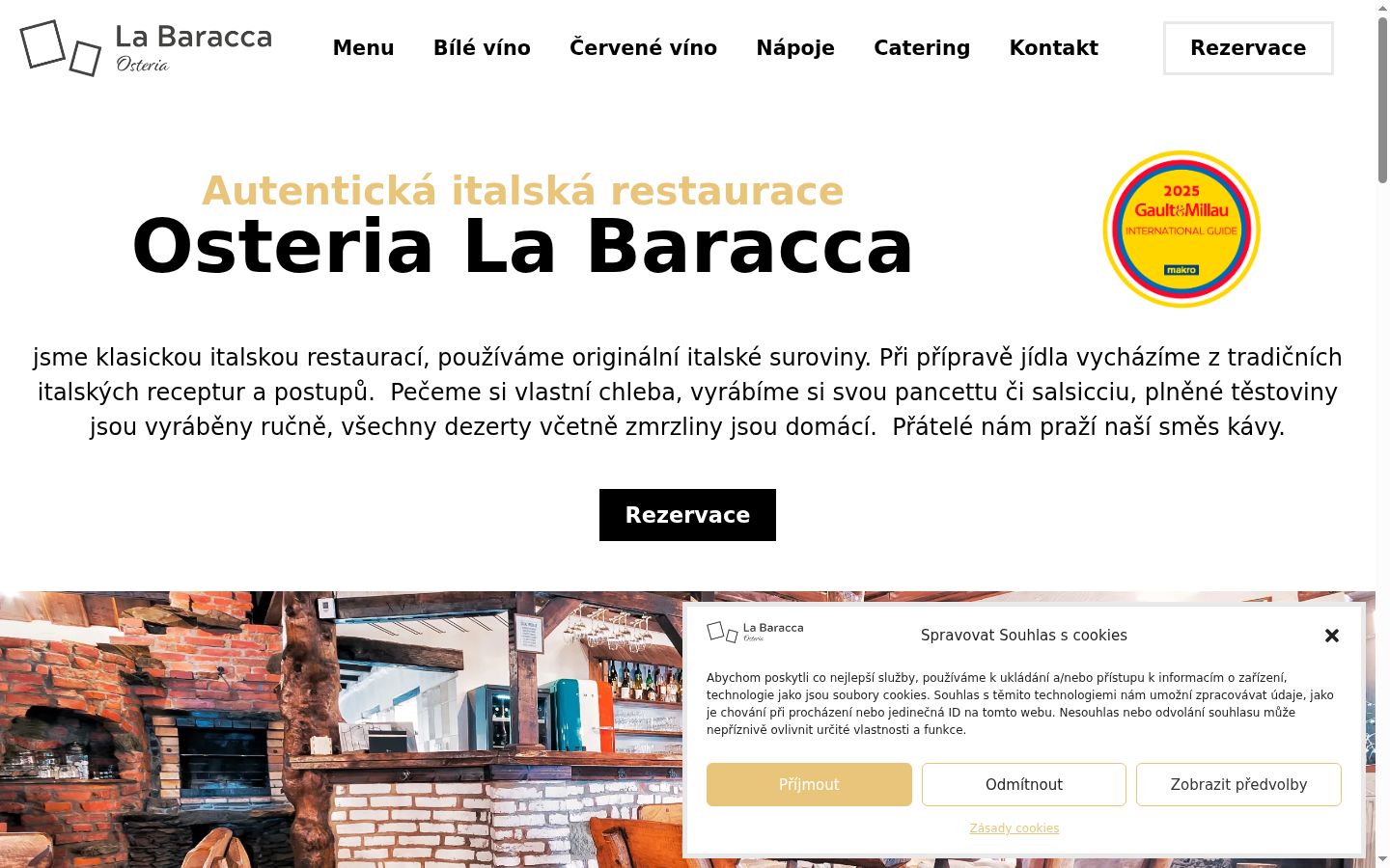 Screenshot del banner di consenso mostrato prima di qualsiasi interazione