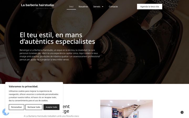 Screenshot of labarberiahairstudio.com