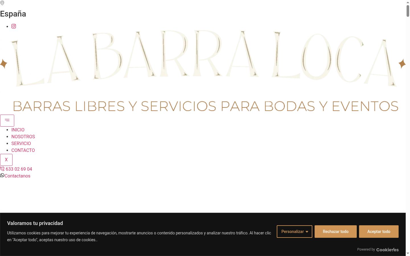 Screenshot of the consent banner shown before any interaction