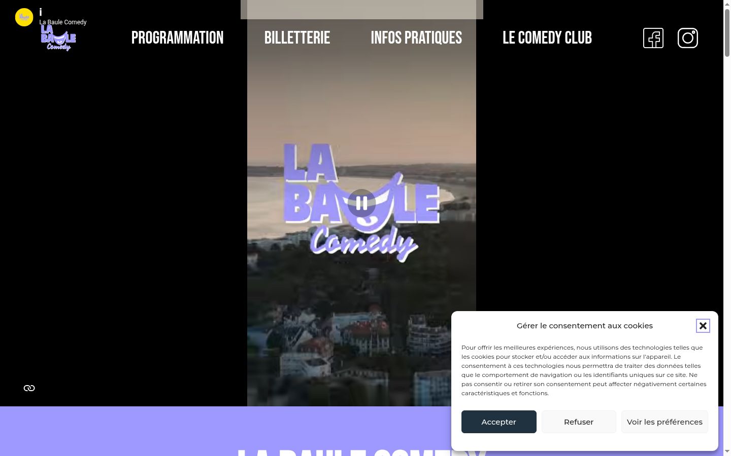 Screenshot del banner di consenso mostrato prima di qualsiasi interazione