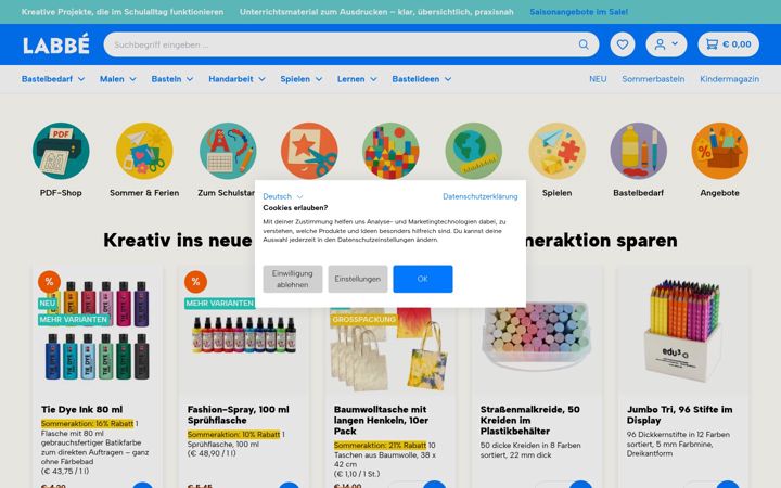 Screenshot of labbe.de