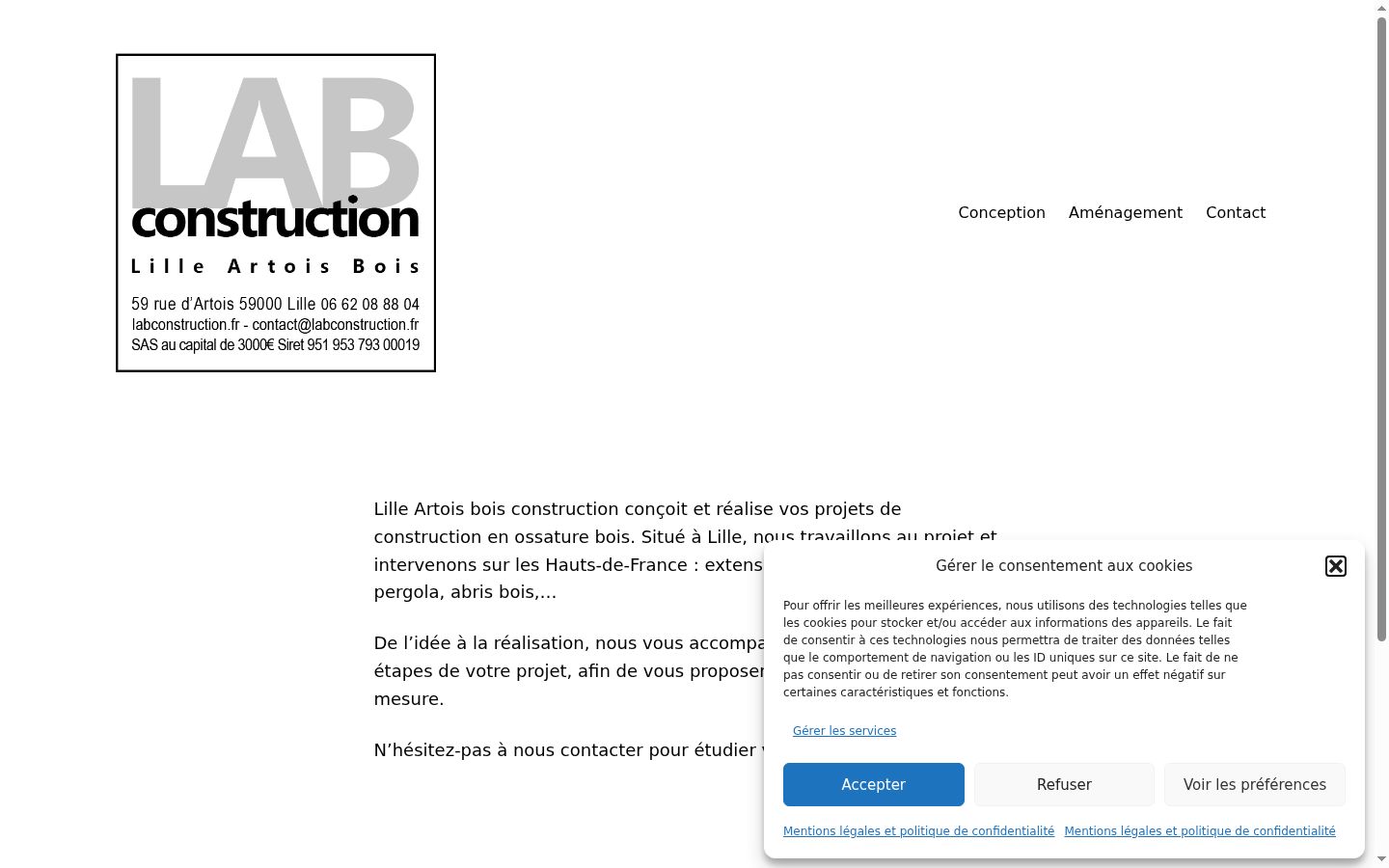 Screenshot of the consent banner shown before any interaction