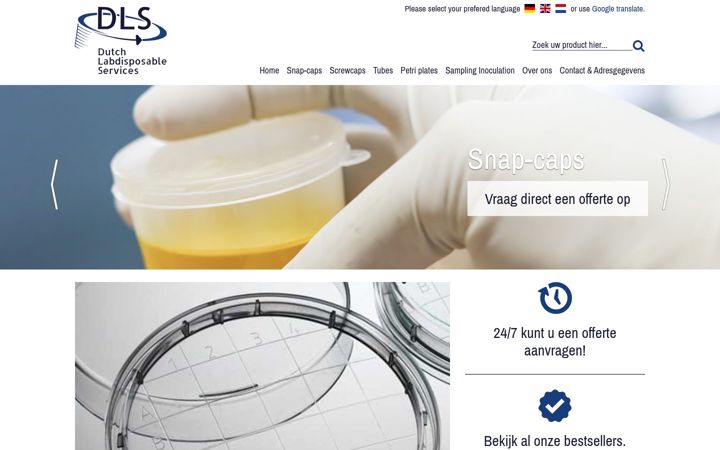 Screenshot of labdisposables.nl
