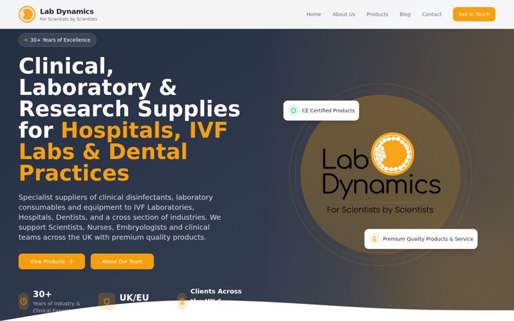 Screenshot of labdynamics.co.uk