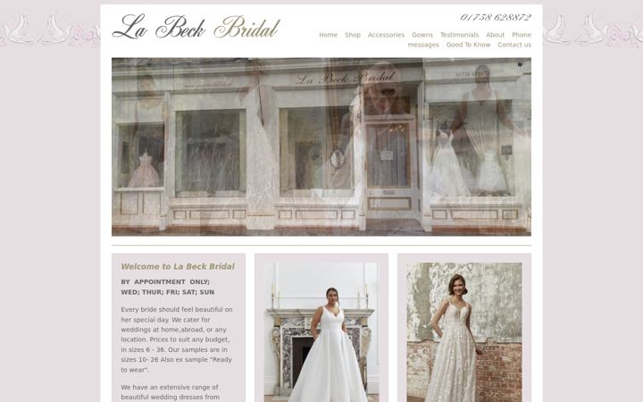 Screenshot of labeckbridal.co.uk
