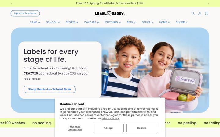 Screenshot van labeldaddy.com
