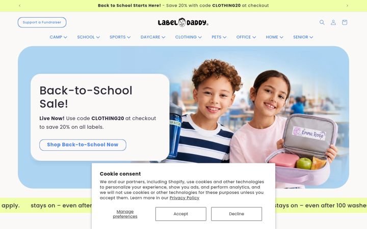Screenshot of labeldaddy.myshopify.com
