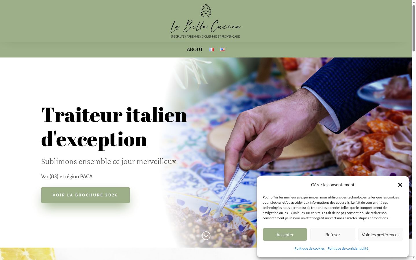 Screenshot del banner di consenso mostrato prima di qualsiasi interazione