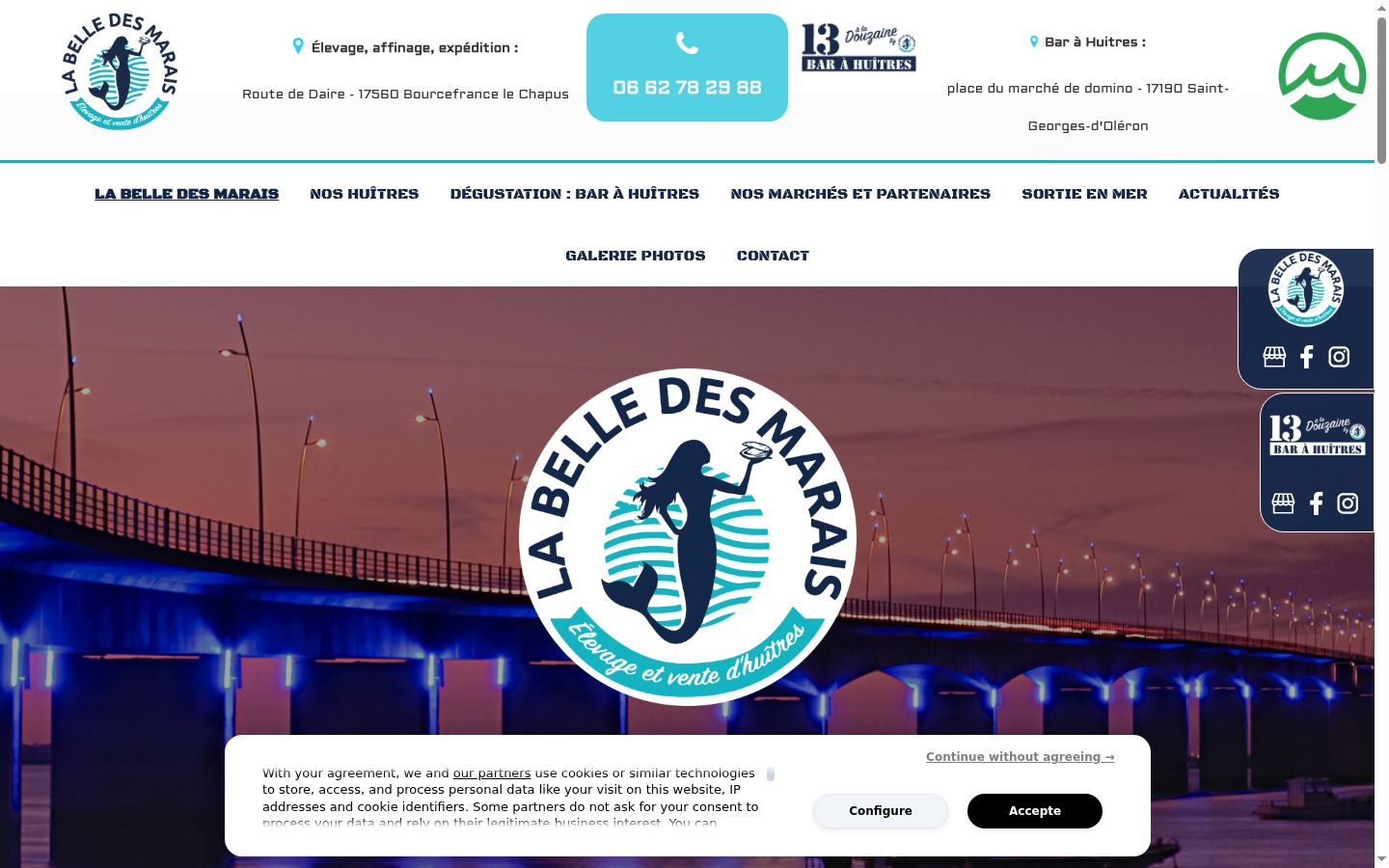 Capture d'écran de la bannière de consentement affichée avant toute interaction