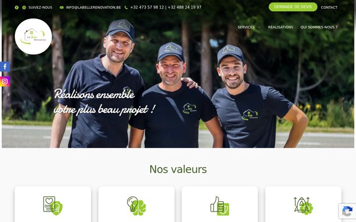 Screenshot of labellerenovation.be