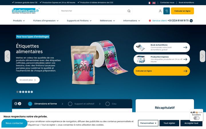 Screenshot of labelletiquette.fr
