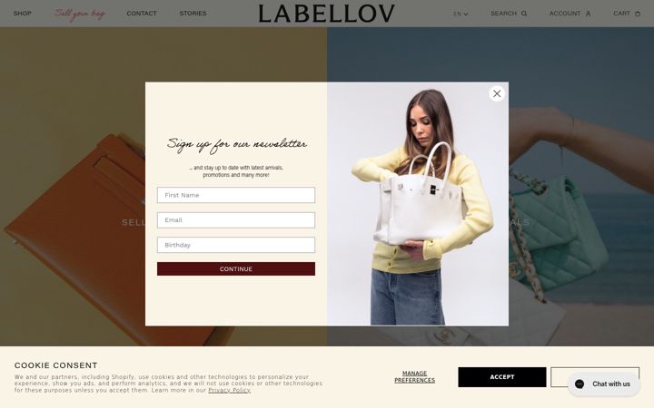 Screenshot of labellov.com