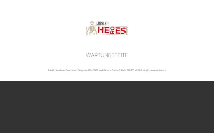 Screenshot of labels-for-heroes.de