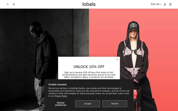 Screenshot of labelsfashion.nl