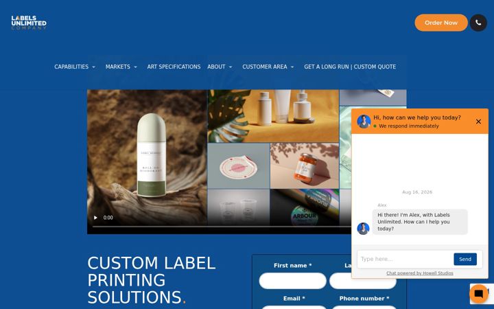 Screenshot of labelsunlimited.net