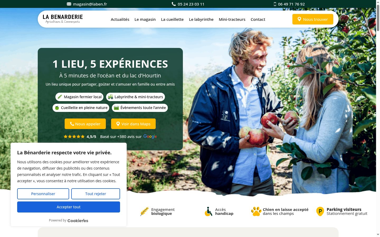 Screenshot of the consent banner shown before any interaction