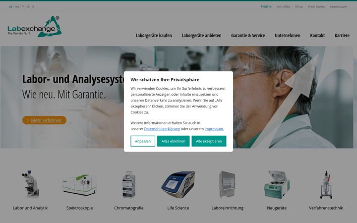 Screenshot of labexchange.com