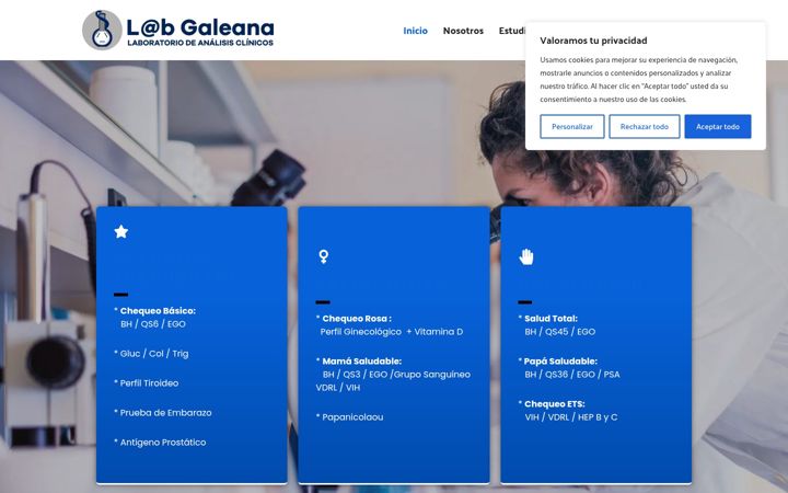 Screenshot of labgaleana.com