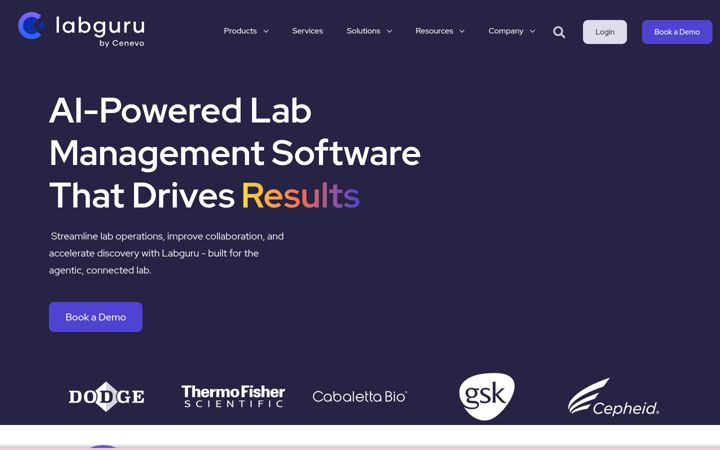 Screenshot of labguru.com