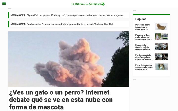 Screenshot of labibliadelosanimales.com