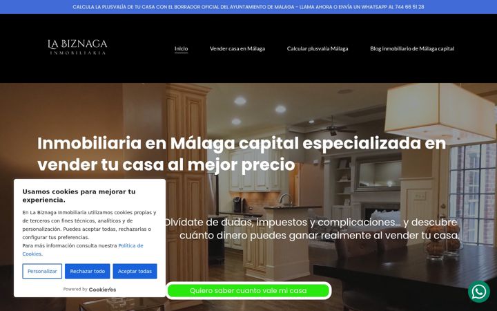 Screenshot of labiznagainmobiliaria.es