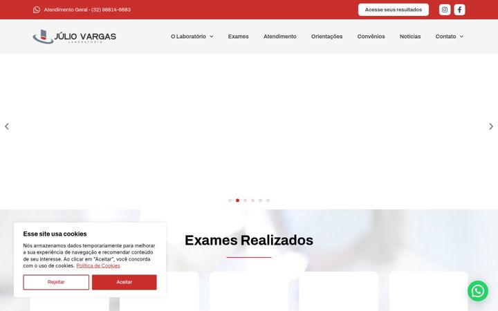 Screenshot of labjuliovargas.com.br