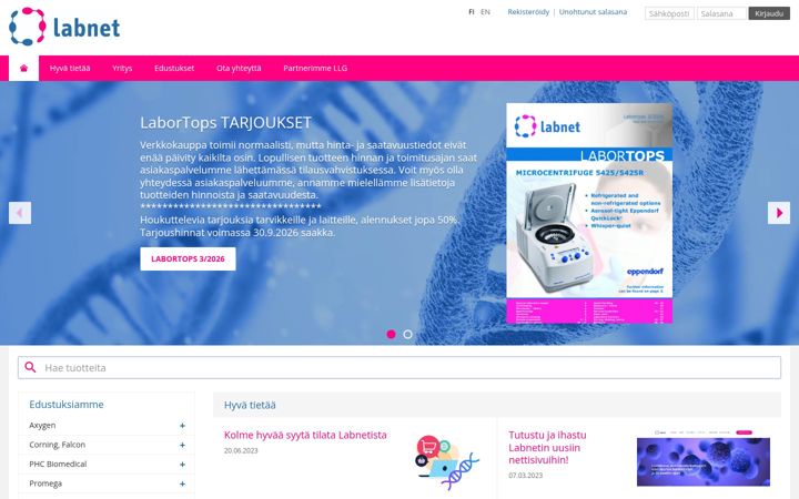 Screenshot of labnet.fi