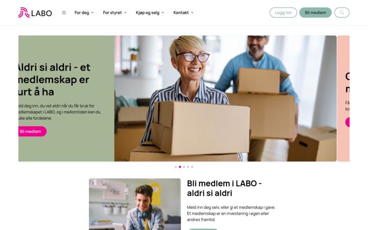 Screenshot of labo.no