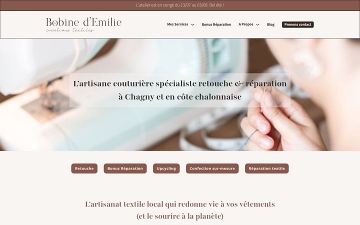 Screenshot of labobinedemilie.com