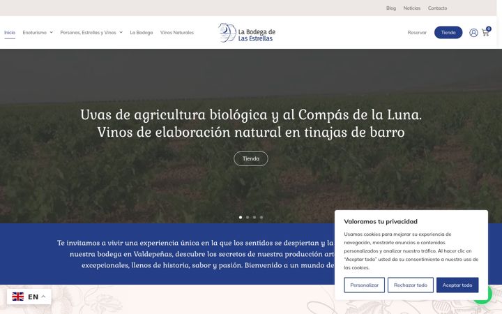 Screenshot of labodegadelasestrellas.com