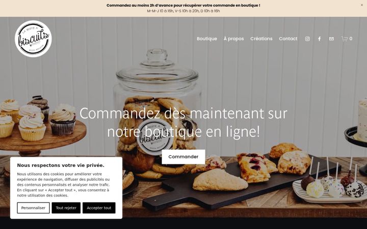 Screenshot of laboiteabiscuits.ca