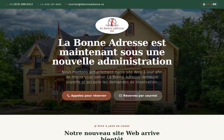 Screenshot of labonneadresse.ca