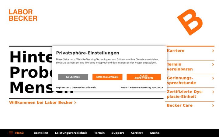 Screenshot of labor-becker.de