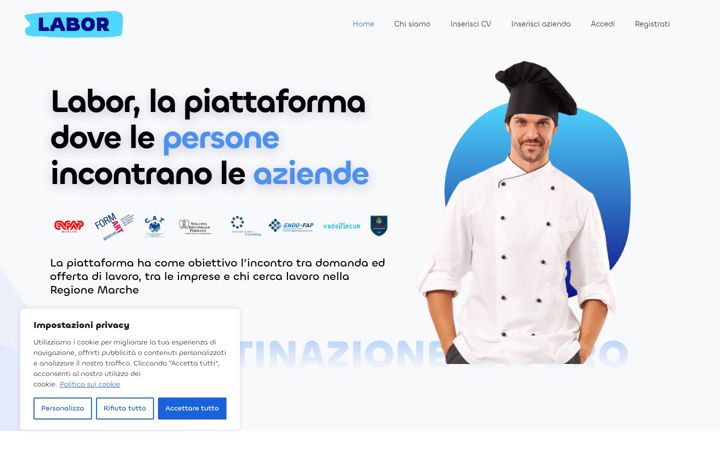 Screenshot of labor.marche.it
