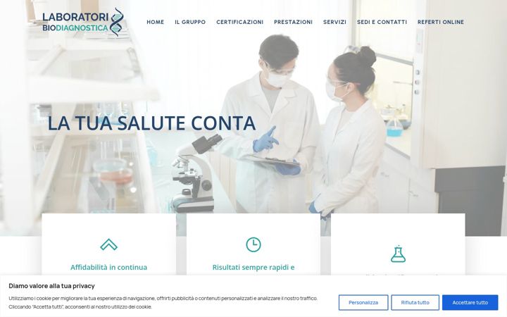 Screenshot of laboratoribiodiagnostica.it