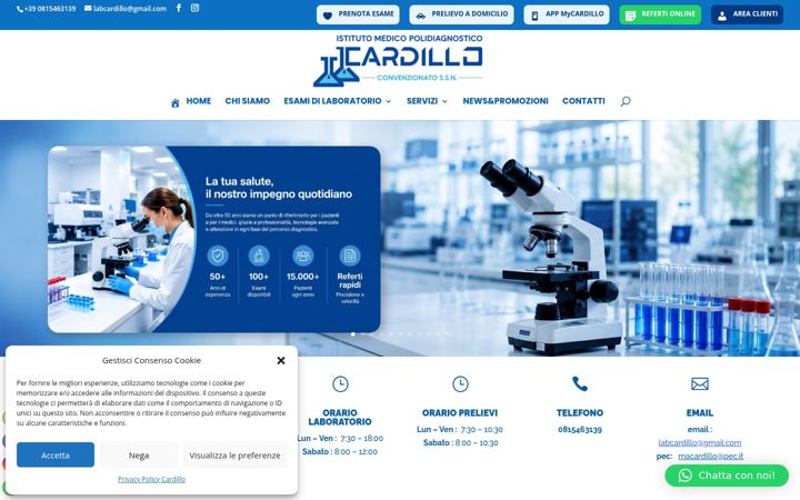 Screenshot of laboratoriocardillo.it