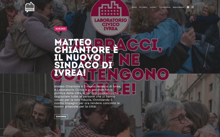 Screenshot of laboratoriocivicoivrea.it