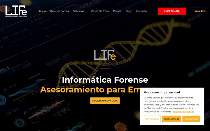 Screenshot of laboratoriodeinformaticaforense.com