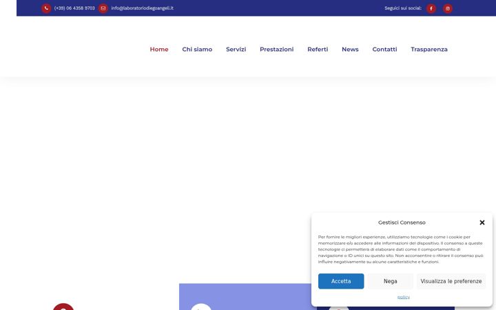 Screenshot of laboratoriodiegoangeli.it