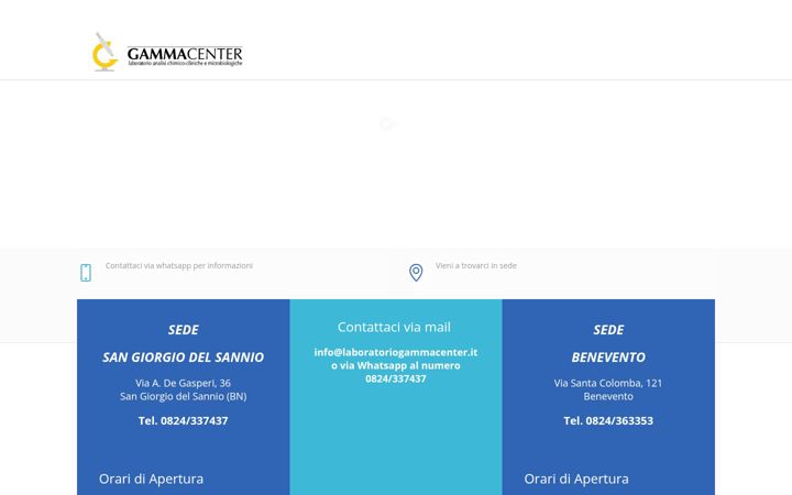 Screenshot of laboratoriogammacenter.it