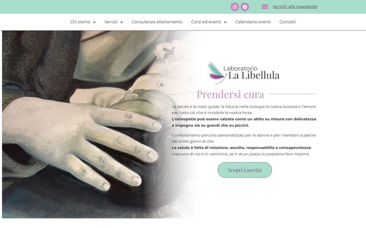 Screenshot of laboratoriolalibellula.it