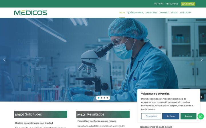 Screenshot of laboratoriomedicos.com